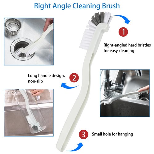 6 Pack Multipurpose Household Cleaning Set, Deep Cleaning Brush Set with Grips - Dish, Scrub, Bottle, Shoe, Groove Gap, Keyboard Brush for Kitchen, Bathroom (B)