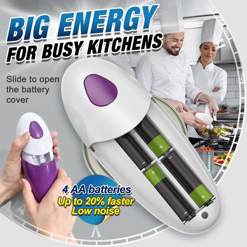 Electric Can Opener, One Press Start/Stop, Automatic Can Opener with Smooth Edge, Hands Free, Battery Powered, Electric Can Openers for kitchen, Can Openers for Seniors with Arthritis