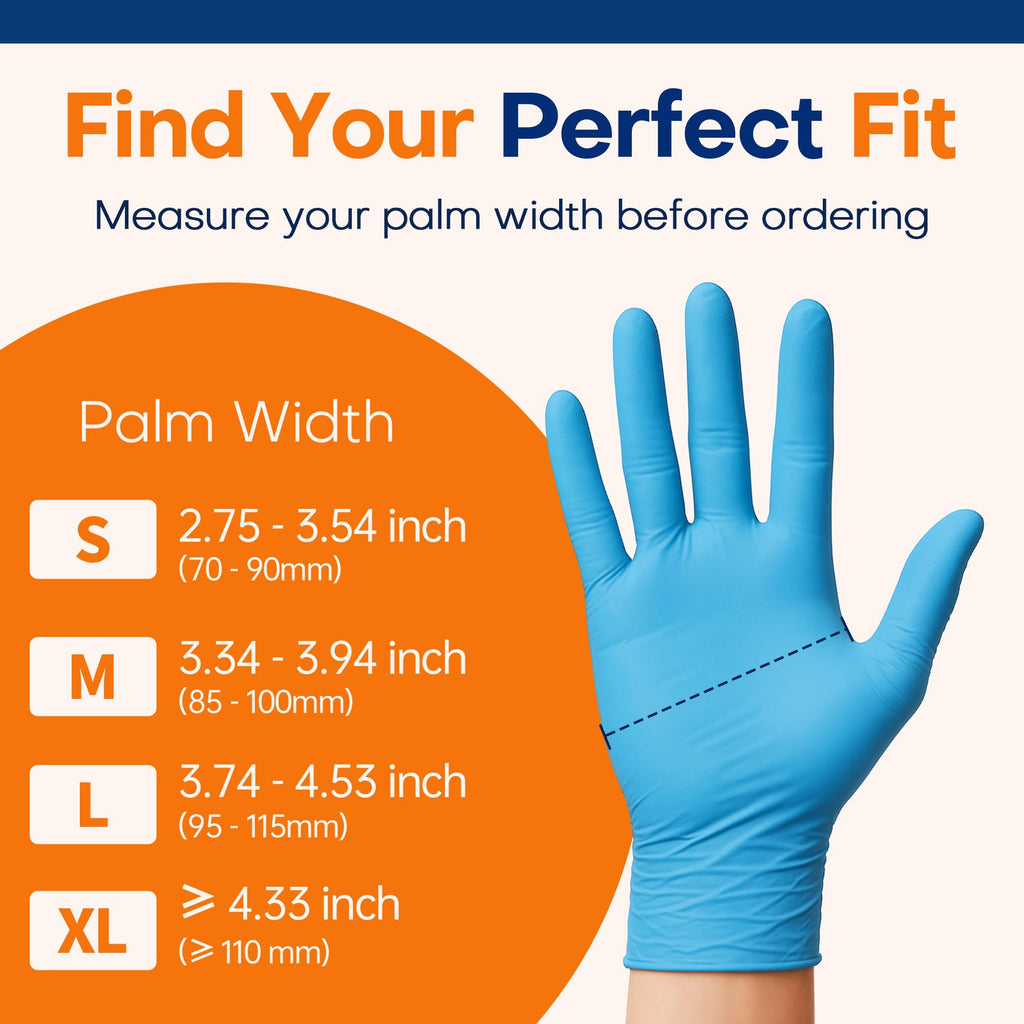 Supmedic Nitrile Exam Glove, 3.5 mil Disposable Medical Gloves Powder-Free Latex-Free Food Safe Cleaning Cooking,1000 pcs Blue (Medium)