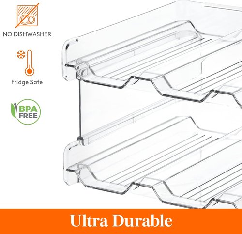 Lifewit Stackable Water Bottle Organizer - 2-Tier Plastic Holder for Bottles Up to 3.8" Diameter | Fits 8 Bottles