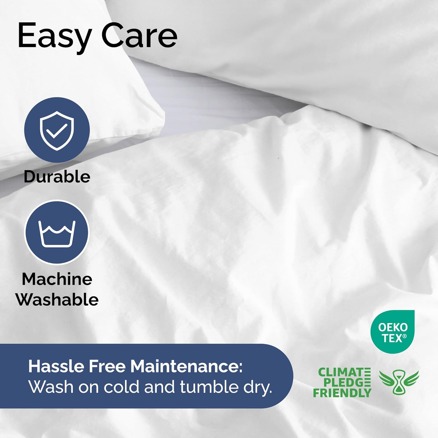 Skiennix King Duvet Cover Set - Extra Soft Hotel Luxury 104" x 90" with 2 Pillow Shams - Easy Care & Fade Free (White)