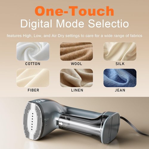 GHORA Handheld Vacuum Steamer for Clothes - 3500Pa Strong Suction & Portable Travel Iron (110-120V)