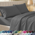 California Design Den King Sheet Set - 100% Soft Cotton, 400 Thread Count, Silky Smooth Sateen, Deep Pockets - Grey