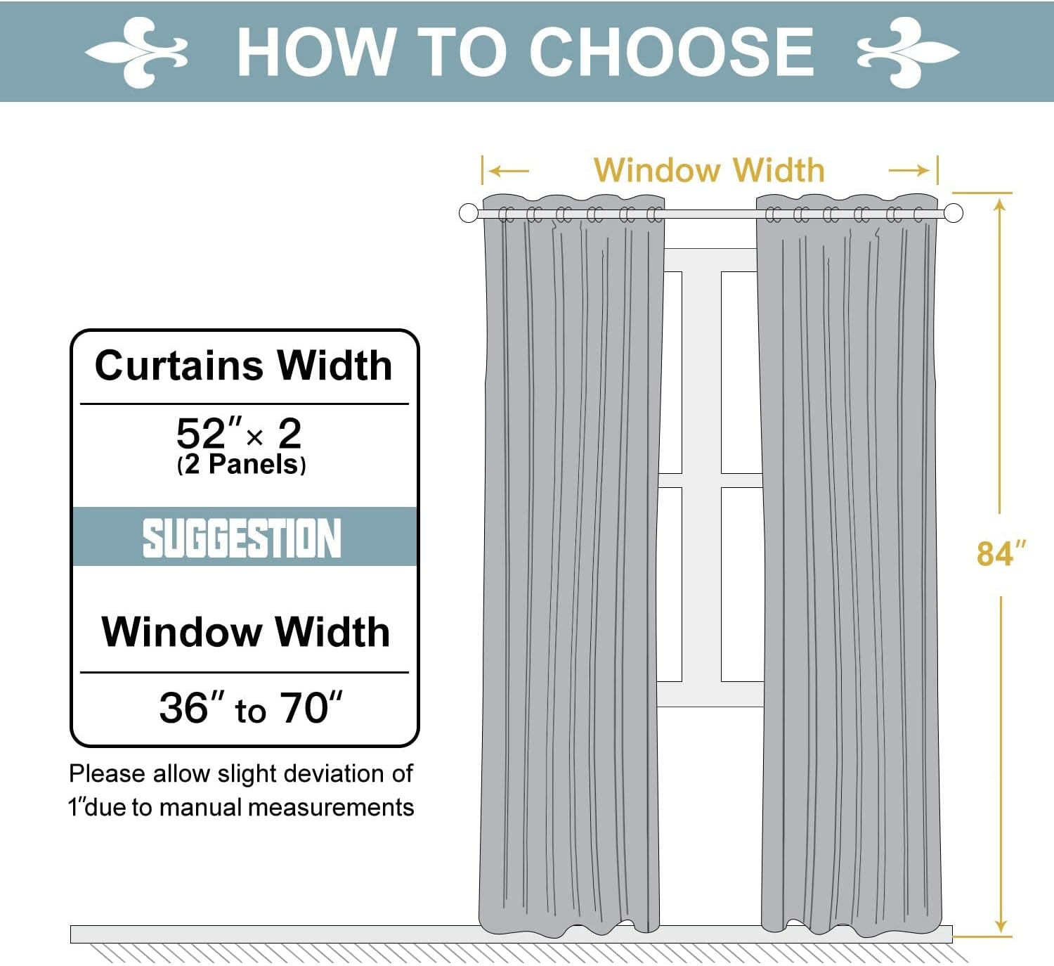 ChrisDowa Blackout Curtains - Thermal Insulated Room Darkening Panels for Bedroom & Living Room | Black, 52 x 84 Inch
