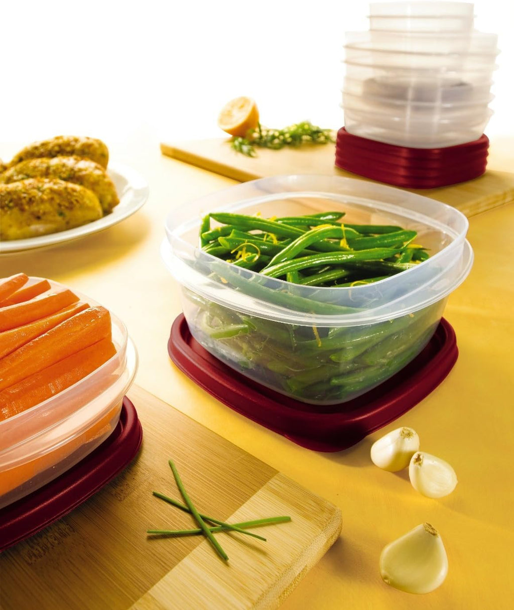 Rubbermaid Easy Find Lids | 42-Piece Food Storage Container Set in Racer Red - Organized & Convenient