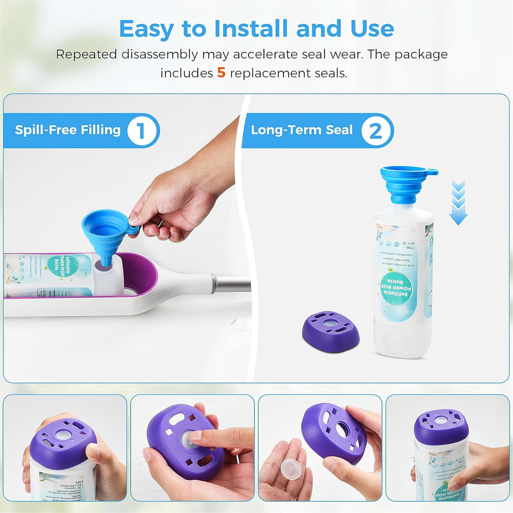 Power Mop™ Refillable Bottle - Leak-Proof HDPE Solution Container for Swiffer® PowerMop™ | 775ML / 26 FL OZ