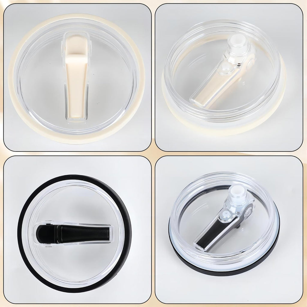 2 Pack 40 oz Tumbler Flip Straw Lid Replacement fit for HydroJug(Only), Spill Proof Splash Resistant Tumbler Lids,Reusable Leak Proof Tumbler Cover for Cup Accessories (Black)