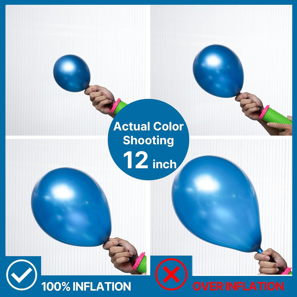PartyWoo Metallic Blue Balloons - 100 Pack of 5-Inch Mini Chrome Latex for Weddings & Parties