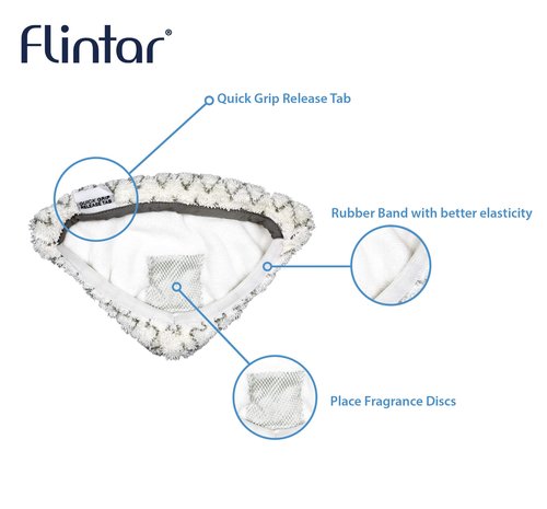 Flintar Replacement Steam Mop Pads, Compatible with Bissell PowerEdge and PowerForce Lift-Off Steam Mop 2078, 2165, 20781 Series Mop Pads Refill, 4-Pack (2 Soft + 2 Scrubby)