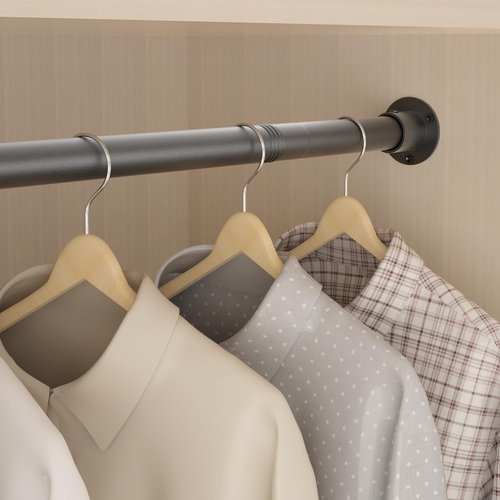 Adjustable Closet Rod 35-125 Inch - 1.3”Diameter Heavy Duty Closet Rods for Hanging Clothes - Simple Clothes Rod for Closet - Versatile Closet Poles for Hanging Clothes - Closet Bar