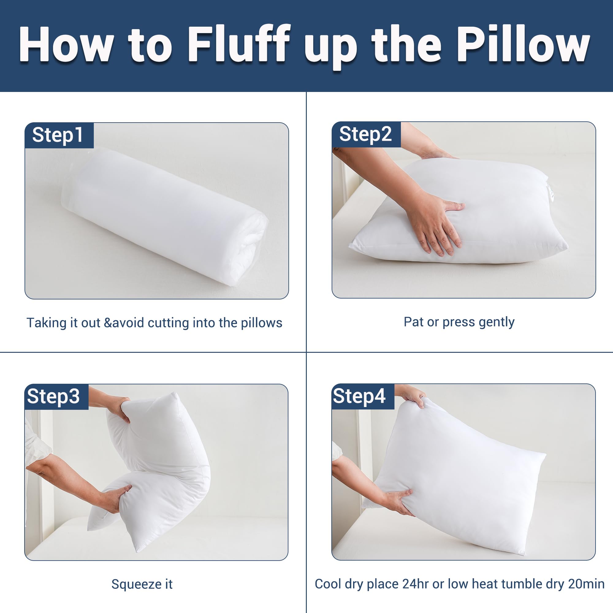 CULVE Bed Pillows King Size Set of 4 Pack for Sleeping- Medium Support 20"x36" Soft Pillow, Down Alternative Filling for Side Back Stomach Sleeper