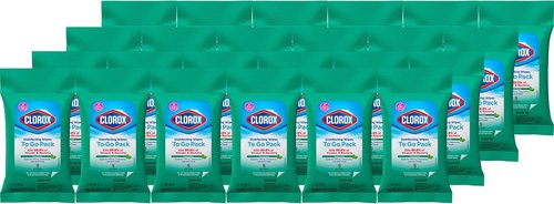 Clorox Disinfecting Wipes - Bleach-Free Fresh Scent, 9 Count | Convenient To-Go Pack, 24 Packs