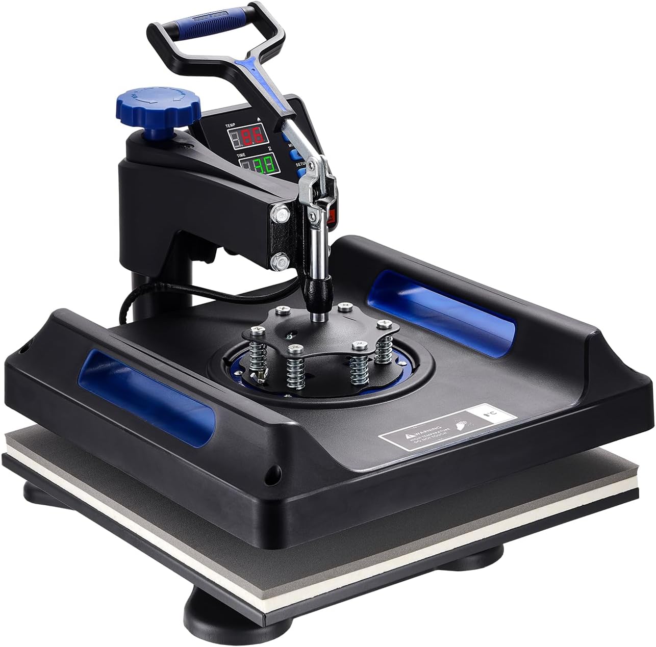 VEVOR 5 in 1 Heat Press Machine - 15x15 Inch Digital Control for T-Shirt, Hat, Mug & Plate Sublimation - Blue