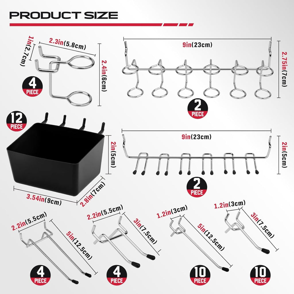 300-Piece Pegboard Hook Set - Durable Metal Organizers for Tool Storage | Ideal for Garage & Workshop