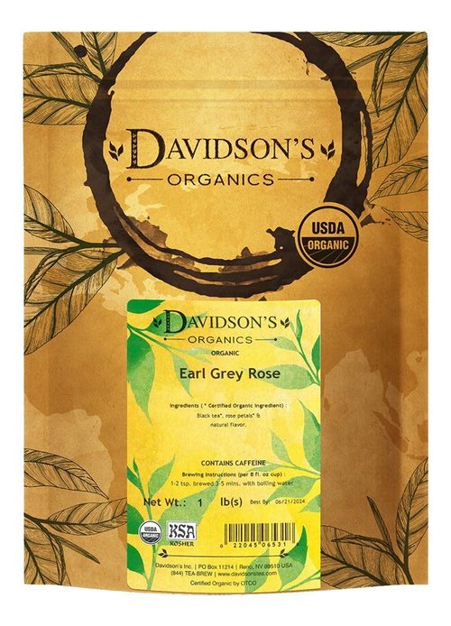 Davidson's Organics, Earl Grey Rose, Loose Leaf Tea, 16-Ounce Bag