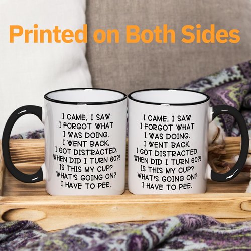 Shqiueos Funny 60th Birthday Gifts for Women Men Mug 11oz, Gag 60 Year Old Birthday Gifts for Her Him, 60th Bday Gift Idea for Mom Dad Sister Best Friends, 1966 Birthday Decorations Coffee Cup