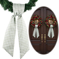 Skiennix Wreath Sash - Green & White Checkered Plaid Bow Ribbon Bundle | 2 Pack for Home Decor (5.12" x 54.33")