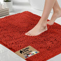 GORILLA GRIP Bath Rug Mat - Thick Soft Absorbent Chenille | Quick-Dry Microfiber, 30x20, Sunset Orange