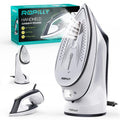 Steamer for Clothes, 1600W 2-in-1 Steamer & Iron with Large Ceramic Plate, Powerful Turbo Steam, Smart Temperature Control, Auto-Off, Wrinkle Remover for All Fabrics
