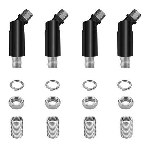 MAYOMAJO 4-Pack Sloped Ceiling Adapter for Chandeliers Pendant Lights Adjustable 0-180 Degrees Accommodate Sloped Ceiling (Black)