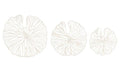 Creative Co-Op Handmade White Coral Shaped Paper & Metal Wall Décor (Set of 3 Sizes)