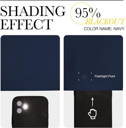 NICETOWN Navy Blackout Curtains - Thermal Insulated Room Darkening Drapes | 120" Long, Set of 2