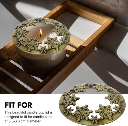 Healeved Christmas Candle Topper - Golden Metal Snowflake Shade for Even Burning | Holiday Decor