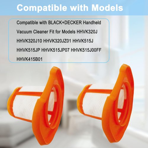 HHVKF10 Filter Accessories Compatible with BLACK And DECKER Handheld Vacuum Cleaner Fit for Models HHVK HHVK320J HHVK320J10 HHVK320JZ01 HHVK515J HHVK515JP HHVK515JP07 HHVK515J00FF HHVK415B01