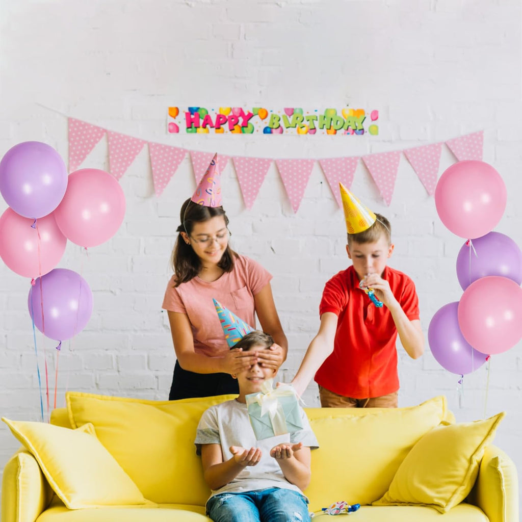Pink and Purple Balloons - 100 Pack 12-Inch Latex Balloons for Girls' Birthday & Baby Shower Decor