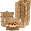 EcoDispose 45 oz Kraft Paper Pack of 300 Fold To Go Containers, Microwaveable Leak and Grease Proof Take Out Boxes for Lunch,Leftover and Restaurant