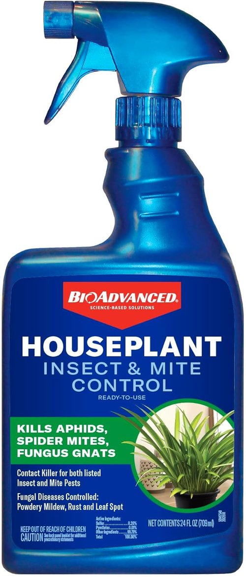 BioAdvanced Houseplant Insect & Mite Control - 24 oz Ready-to-Use Spray for Fungal Disease & Fungus Gnats