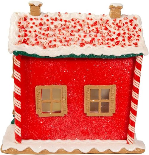 Kurt S. Adler 9.5-Inch Gingerbread LED House - Battery-Operated with Music Box