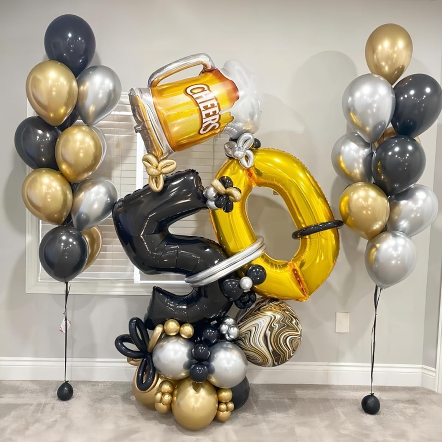 Skiennix 40-Inch Gold Number Balloon - Helium Mylar Foil for Birthday & Anniversary Celebrations