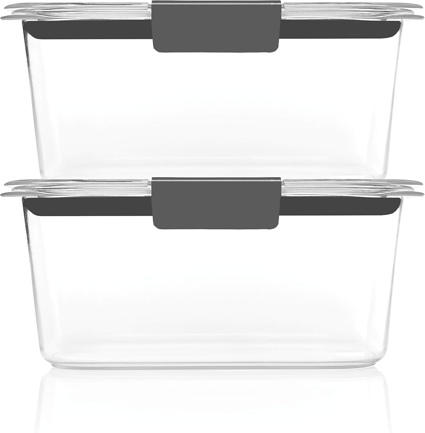 Rubbermaid Brilliance Food Storage Containers - Airtight & Leak-Proof, 4.7 Cup, Medium Deep, 4 Count