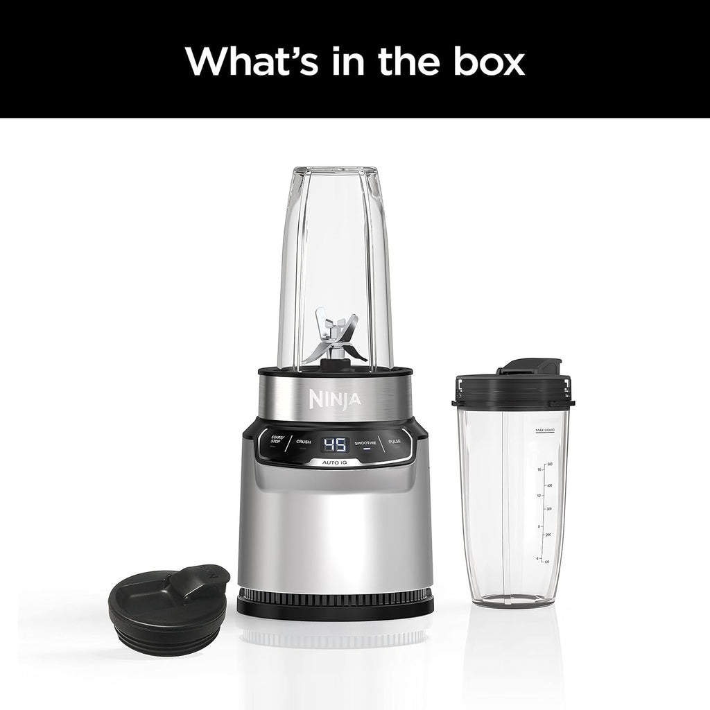 Ninja Nutri Pro Personal Blender - 1100 Peak Watt with Auto-iQ | Cloud Silver (Refurbished)