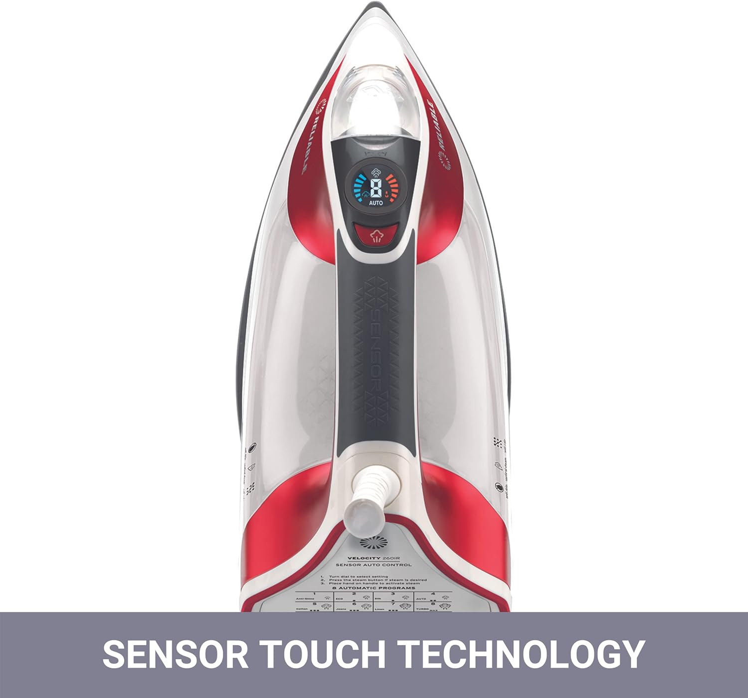 Reliable Velocity 270IR Steam Iron - Compact Vapor Generator with Sensor Technology & 8 Heat Settings
