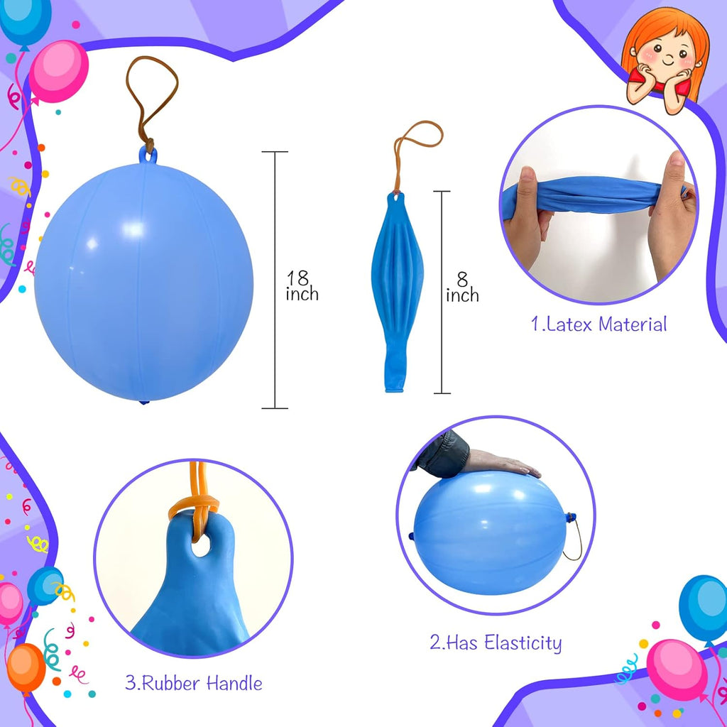 Punch Balloons - 48pcs Neon Punching Balloons for Kids | Fun Party Favors & Carnival Gifts