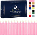 Kunrsug 24 Pack Pink Spell Chime Candles - Premium Mini Unscented Taper Candles for Rituals & Meditation - 4 Inch Tall