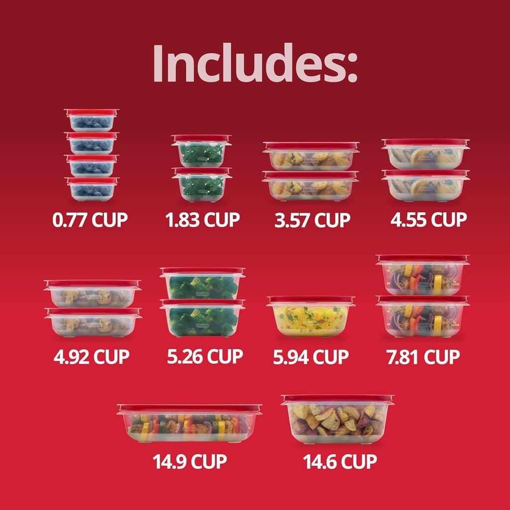 Rubbermaid EasyStore Food Storage Containers - 38-Piece Set with Lids for Organized Kitchen