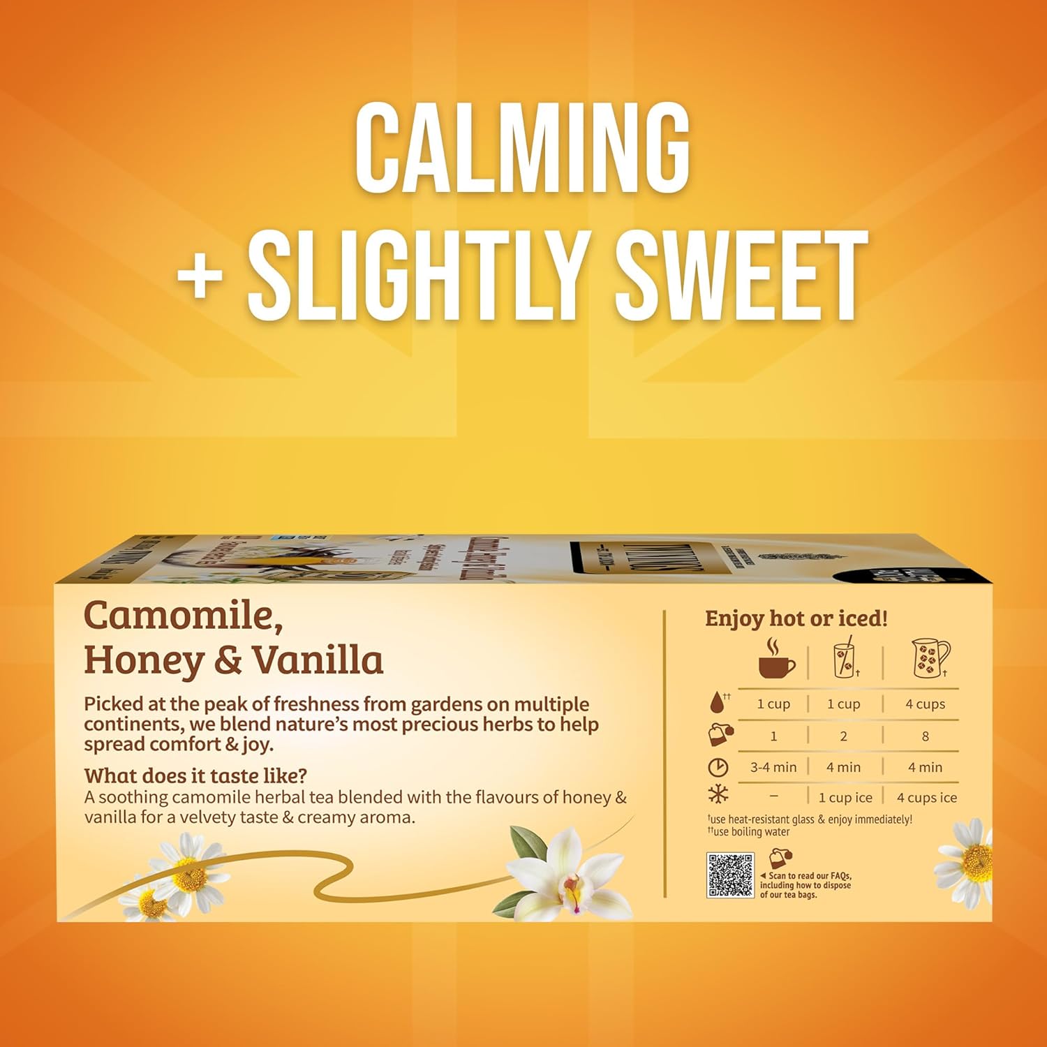 Twinings Camomile Herbal Tea - Honey & Vanilla Flavor, Naturally Caffeine-Free, 100 Individually Wrapped Bags
