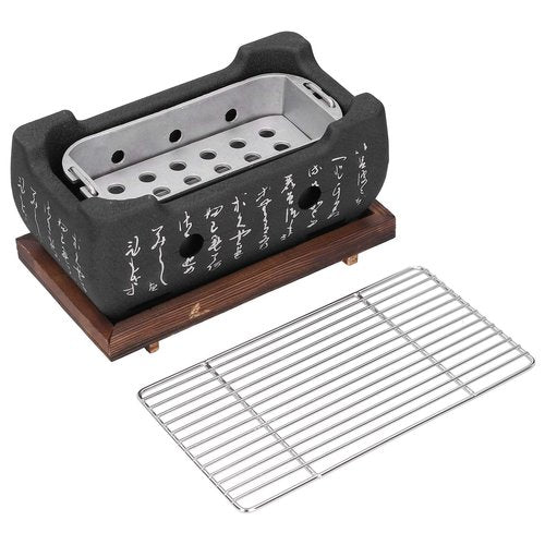 Japanese BBQ Grill, Portable Barbecue Stove with Wire Mesh Grill and Base BBQ Tools Accessories for , Yakitori, Takoyaki