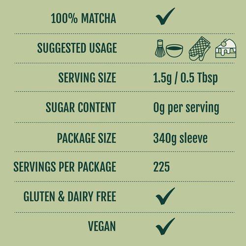 Two Leaves and a Bud Chef's Matcha Green Tea, 100% Japanese Culinary Matcha Powder, 1 Resealable Bag, 340g (12 oz)