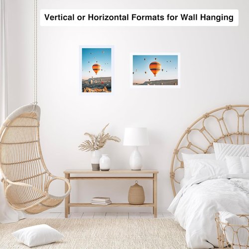 JCJMY 5x8 Picture Frame - White Wall Hanging & Tabletop Display | Shatter-Resistant Plexiglass
