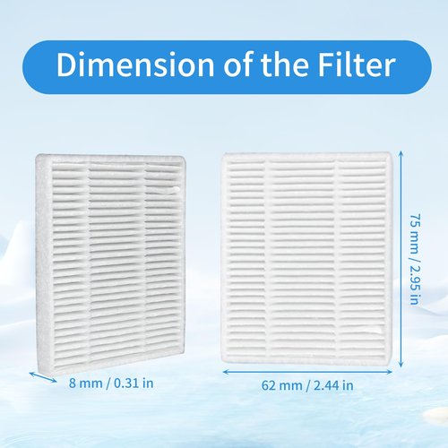 16 Pack HEPA filter Compatible with iRobot Roomba Roomba 104 105 Vac/Combo, Essential Vac 2 Q0520, Essential Y0110 Y0140 Q011 Q0120 Vacuum Cleaners