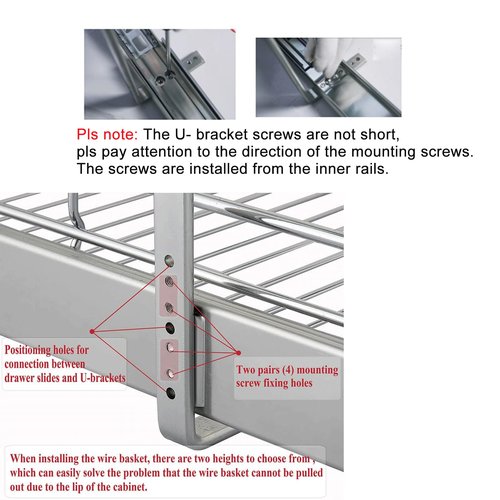 DINDON 1 Tier Pull Out Cabinet Organizer (11" W x 21" D) Heavy-Duty Metal Sliding Drawer Shelf, Slide Out Wire Basket for Kitchen Cabinets, Pantry, Bathroom, Chrome Finish…