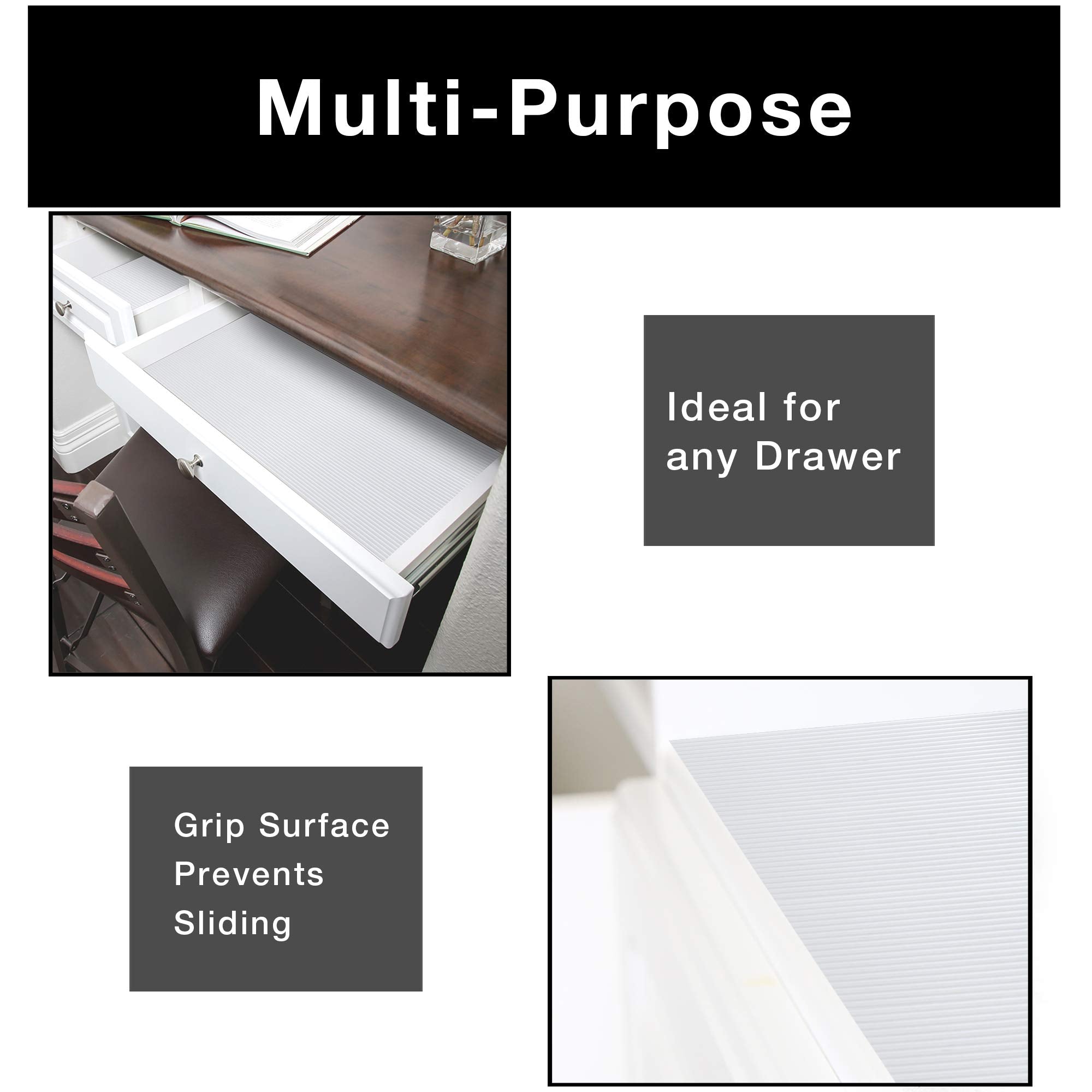 Smart Design Wire Rack Shelf Liner - Ribbed Grip - 18 Inch x 4 Feet - NSF Certified - for Steel Metal Shelves - Home Garage and Kitchen - Clear