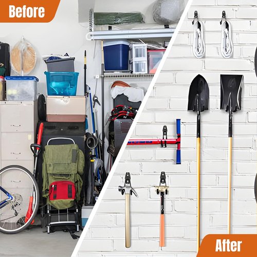 Heavy Duty Garage Hooks by [Brand Name] - 2.8 Inch Wall Mounted Storage Hangers for Ladders, Bikes & Tools | 6 Pack