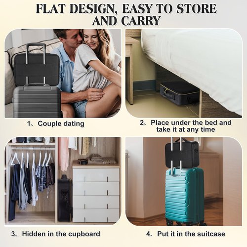 Eccliy Locking Storage Box for Adult Items, 15.8 x 11.4 x 4.3 Inches Discreet Lockable Game Toy Storage Flat Box Bag with Combination Lock, PU Leather(Black)