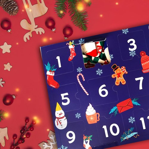 Mason Life Christmas Socks Advent Calendar, 24 Days Countdown Calendar Gifts, 2025 Festive Holiday Countdown with 24 Pairs of Christmas-Themed Winter Warm Slipper Soft Fluffy Socks with Gift Boxes
