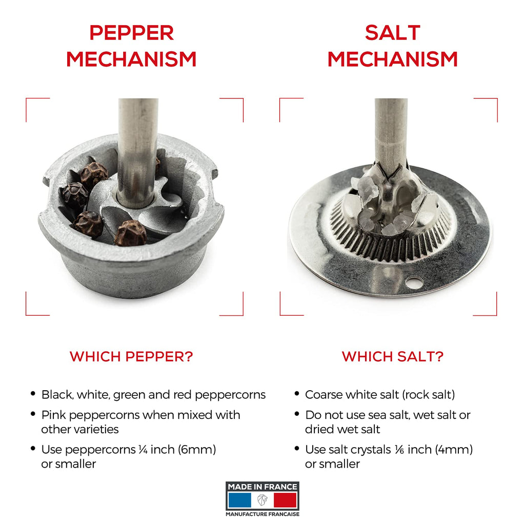 Peugeot - Madras u'Select Manual Salt Mill - Adjustable Grinder - Stainless Steel & Beechwood, Graphite